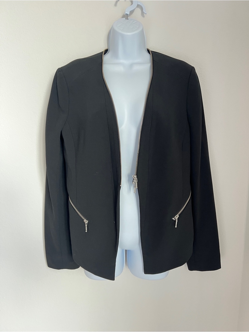 Trouvé Black Convertible Blazer with Removable Draped Lapel – Size Large